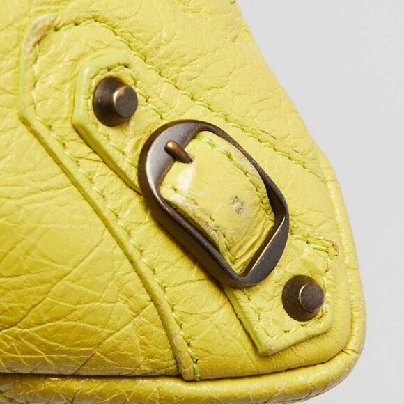Balenciaga Jaune Poussin Lambskin Leather Flat Crossbody Bag - Picture 5 of 12